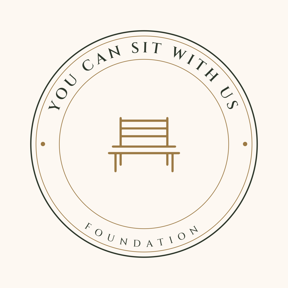 You Can Sit With Us Foundation seal with a park bench